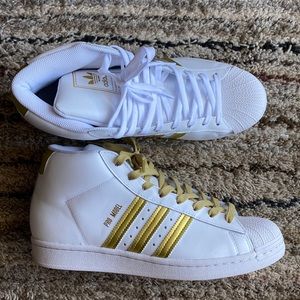 Gold & White Men’s Adidas Sneakers